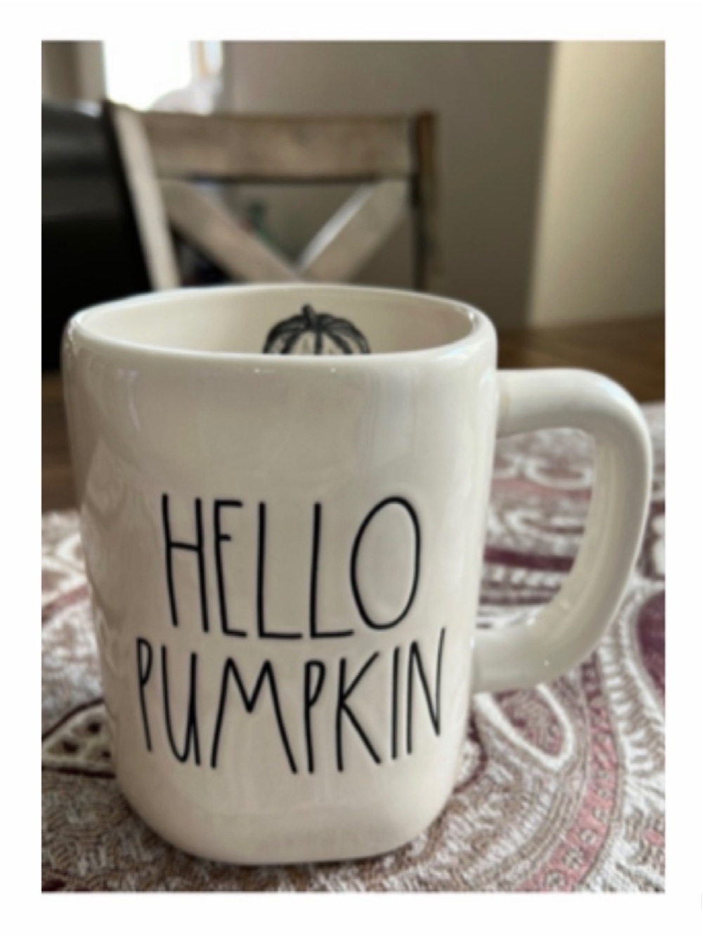NEW Rae Dunn Hello Pumpkin Fall Mug With Pumpkin Inside